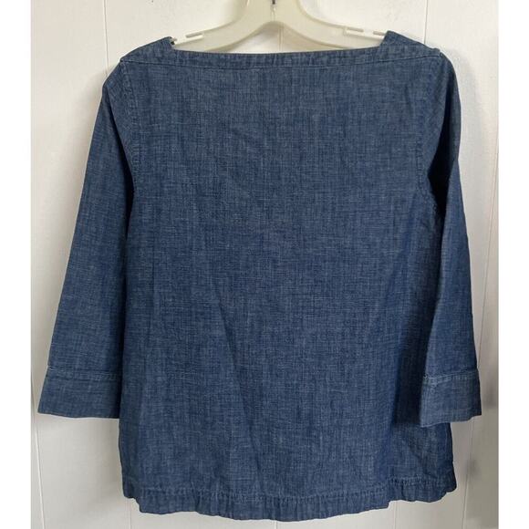 EUC Vineyard Vines Denim Color Cotton Pullover Top Small Long Sleeve - Picture 3 of 5